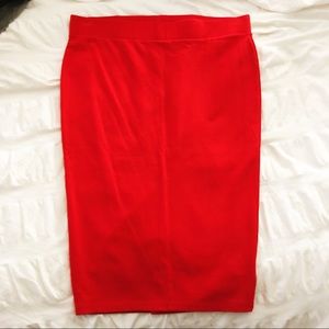 red pencil skirt